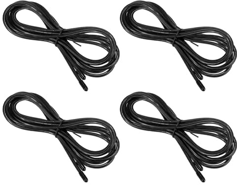 PATIKIL 10 fot ersättningskabel, 4-pack 4,5 mm professionellt hopprep ersättning för höghastighetshoppningsrep, svart
