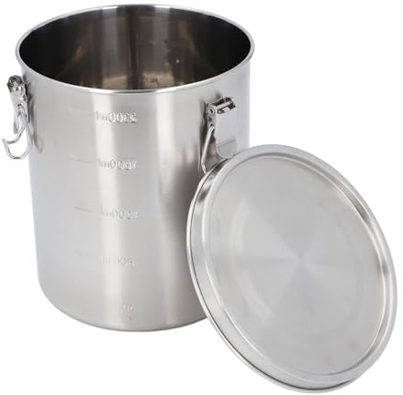 Fockety Stainless Steel Pet Food Storage Container, Airtight Canister with Proof Buckles, Large Flour Coffee Bean Tea Cereal Sugar Cookie Metal Food Storage Canisters for Kitchen