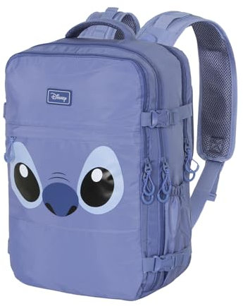 Disney Lilo y Stitch Face-Mochila de Viaje Mercury Grande 47x23x33cm, Azul, Capacidad 35 L