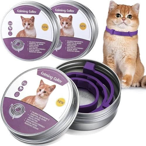 GIUSOBG 2er-Pack 38cm Beruhigendes Halsband für Katzen Beruhigendes Pheromonen Halsband Verstellbare Größe Konstante Beruhigung Hunden Calming Collar Anti Stress Katzenhals