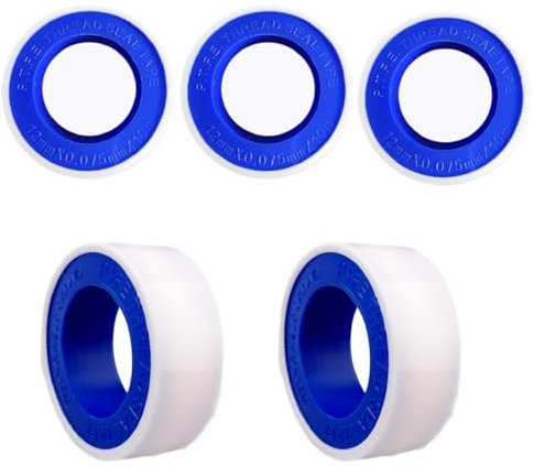 Ymxil Nastro sigillante in teflon di alta qualità, 5 rotoli (12 mm x 10 m), in PTFE resistente alle alte temperature, per tubi dell'acqua, cucina, bagno, piscina, industria