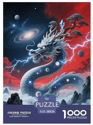 1000 Teile Drache Puzzle Für Jugendliche Und Erwachsene Pädagogisches Spiel Chinesischer Drache Nebel Puzzles Aus Karton Wohndekoration Unique Gift 38x26cm/1000pcs