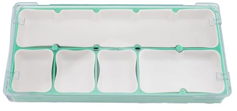 LIYJTK Caja de almacenamiento de piezas de reloj con 5 compartimentos, organizador de piezas de movimiento apilable, tornillos para reloj, contenedor de hardware con almohadilla de (Verde)