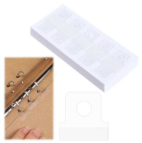 PEOVLVN 500 calcomanías de refuerzo de agujeros, calcomanías de refuerzo de perforaciones de 1/4 pulgadas, autoadhesivas transparentes, refuerzos de agujeros de papel para planificador, álbumes de