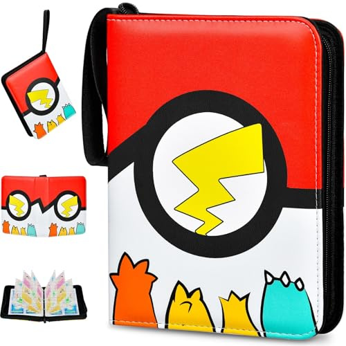 Album di Carte da Collezione, Raccoglitore Carte con Cerniera, PU Album Impermeabile, Regalo per Bambini (440 tasche)