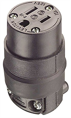 Leviton 515 CR 15 A, 125 V, cordon prise de courant, EN CAOUTCHOUC, DE mise à la terre, Noir