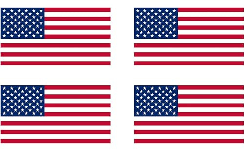 Rogue River Tactical 4 Pack USA American Flag Decal Bumper Sticker 5x3