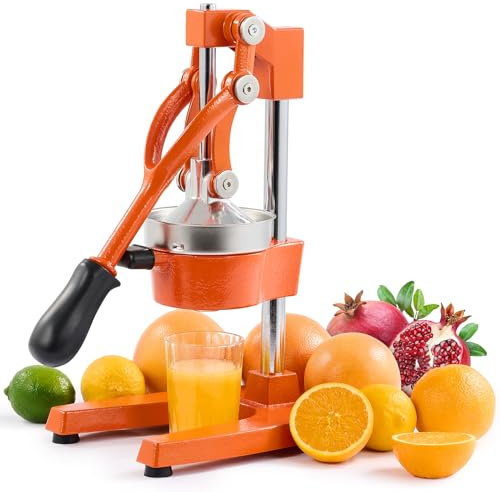 CO-Z Professional Manual Juicer Orange Pomegranate Squeezer Stainless Steel Lever Juicer for Home, Restaurant (Orange)