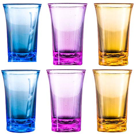 6 Schnapsglas-Spender und Halter, Schnapsspender, Bar-Schnapsspender, Cocktailspender, geeignet für Partys (nur 6 bunte Weinbecher) (bunt)