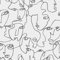 Holden Decor Abstract Faces Black White Wallpaper 12993 - Modern Line Art