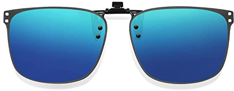 ARCAMOY Clip on Sunglasses Over Prescription Glasses Polarized Anti Glare Flip Up UV Protection Glasses For Men Women (Ice Blue)