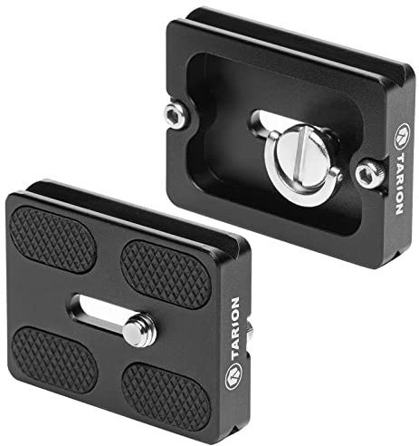 Tarion PU-50 Plaque à dégagement Rapide Plateau Rapide en métal Universel, avec vis 1/4 Pouce, adaptée à la rotule de trépied d'appareil Photo(2 pièces)