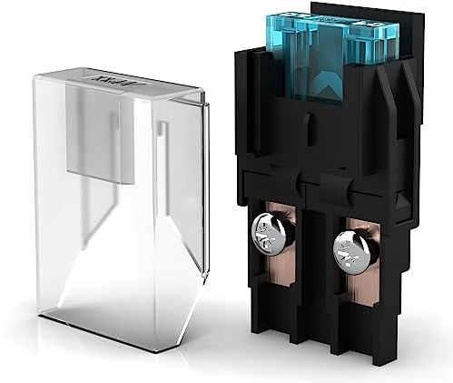 AUPROTEC Sicherungshalter für Maxi Sicherungen bis 100A mit Schutzabdeckung inkl. Maxi Sicherung 60 A blau