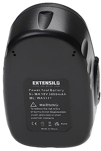 EXTENSILO Akku kompatibel mit Worx WG150, WG150s, WG152, WG250, WG541, WG900, WG901 Elektrowerkzeug (3000 mAh, NiMH, 18 V)