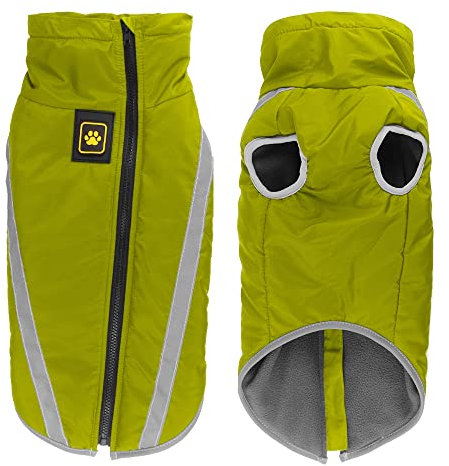 Idepet Wasserdichter Hundemantel Winter Warme Jacke, Winddichte Haustierkleidung Hundejacke Outfit für kleine mittelgroße Hunde mit Geschirrloch XL-6XL