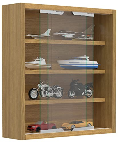 VCM vitrine Salon, Armoire vitrine, Meuble vitrine Salon, vitrine en Verre Colonne Bois Verre Suspendu vitrine Murale collectionneur vitrine Agisa S Hêtre