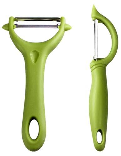 Pelapatate, 2 Pezzi Pelapatate Professionale Manuale Pela Patate e Verdure per Frutta Verdure Carote (verde)