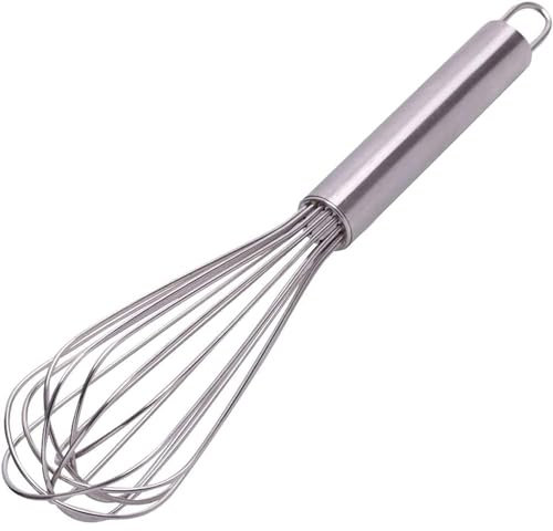 CABLEPELADO Batidor manual, Varillas de batir, Batidor de alambre, Mezclador manual, Batidor de cocina, Batidor de huevos, Apto para Mezclar, Revolver la Masa, Huevos, Longitud 30 cm, Acero inoxidable