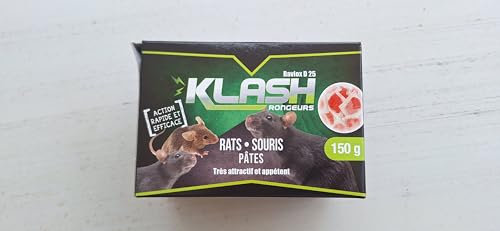 Anti Rats & Souris 150 g | Forte Infestation | Habitation et Cuisine | 15 pâtes | prêt à l'emploi | Efficace dès la 1ère Ingestion | Fabriqué en France