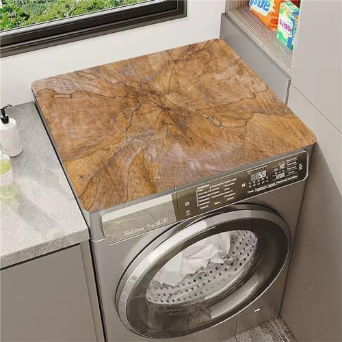 Morbuy Vintage Stil Waschmaschinenauflage rutschfest, Holzbrett Holzmaserung Waschmaschinenauflage Saugfähig Schnelltrocknend Waschmaschinen Auflage (60x60cm,Holzmaserung)