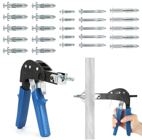 TNEDFOD Montage Set Hohlraumbefestigung, Montageet Hohlraum, Hohlraum Metalldübel mit Schraube, Hohlraumdübel Set mit 30 Teil Hohlraumdübel Metal in 5 Größen für Hohlwänden,Gipskarton, Holzspan