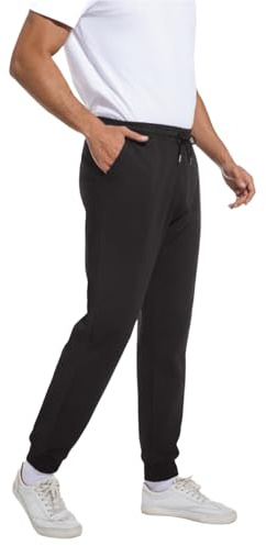 FGFD&OU Jogginghose Herren Baumwolle Sweathose Lange Sporthose Sweatpants Freizeithose Trainingshose Fitness Jogger Laufhosen Modern (Schwarz, L)
