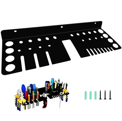 Porta Cacciaviti Cacciavite Portainserti Staffa Parete per Gestore Attrezzi da Garage, 40 cm Organizzatore di Scaffali per Pinze Parete per Officina, Stoccaggio
