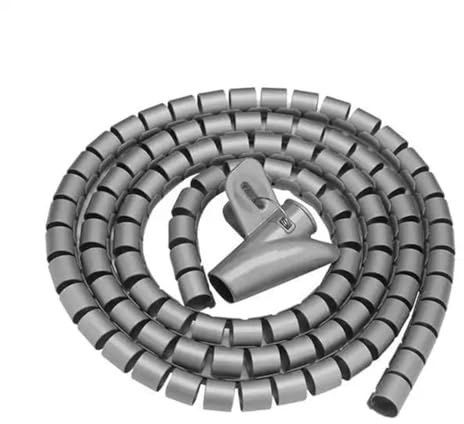 Spiralkabeln är viken 1 meter spiralformad kabelbindare, flerfärgad, 16-42 mm innerdiameter med klämma(Grijs,CLIP)