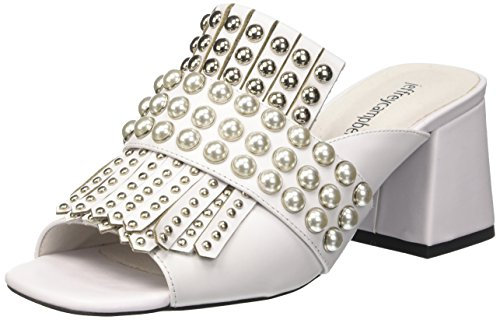 Jeffrey Campbell Femme 8-Lenoir St Escarpins Bout Ouvert, Blanc Leather White Silver 001, 36 EU