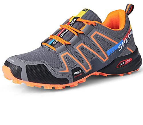 AGYE Fahrradschuhe Herren,rutschfeste Fahrradschuhe Rennrad Mountainbike MTB Schuhe Flat Assisted Sportschuhe,Orange-39