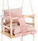 Gitterschaukel Babyschaukel zum Aufhängen Schaukel für Kleinkinder Anschnallgurt ab 12 Monate Holz Indoor Outdoor 18026, Farbe:Rosa/pink