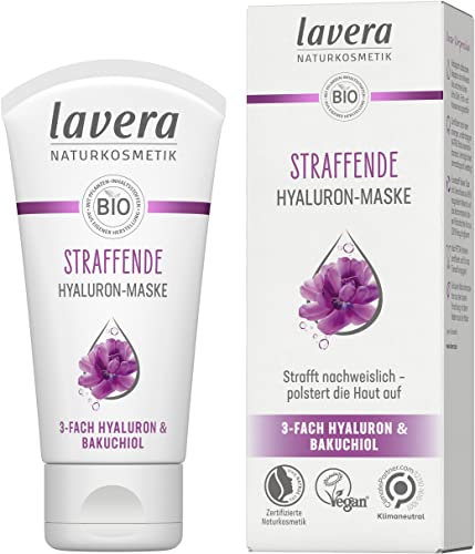 lavera Straffende Maske – Anti-Aging – Naturkosmetik – Bio-Pflanzeninhalte – Bakuchiol & Hyaluronsäure – Vegan – glättet Falten – 50 ml