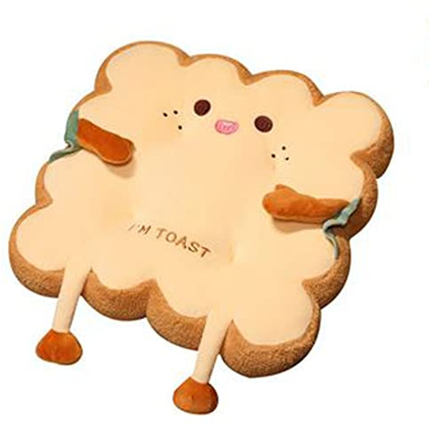 17.8 Toast Bread Plush Pillow Cushion, Kawaii Toy for Office Dorm Bedroom Seat - Funny Food Gift for Christmas Birthday, Valentine (Square)