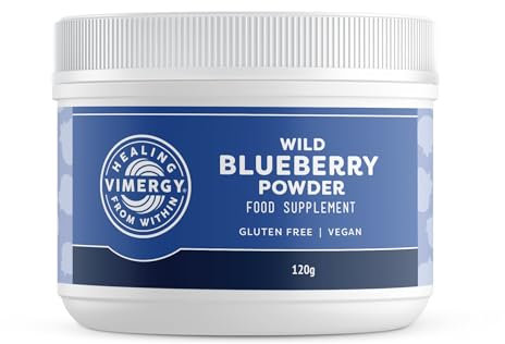 Vimergy Wild Blueberry Powder, 30 Porzioni – Polvere di Mirtilli Selvatici da Mirtilli Interi - Integratore Mirtillo Vegano – Senza Zuccheri Aggiunti o Riempitivi – Senza OGM e Senza Glutine (120 g)