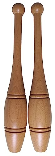 MBROS Indian Clubs Wooden Clubbell Set 500g 1000g, Home Gym Office Weighted Club/Workout Bars for Stretching Conditioning and Rotational Training