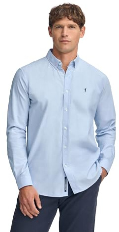 Polo Club - Camisa Oxford de Manga Larga para Hombre, 100% Algodón, Cuello con Botones Clásico, Regular Fit de Vestir y Casual.