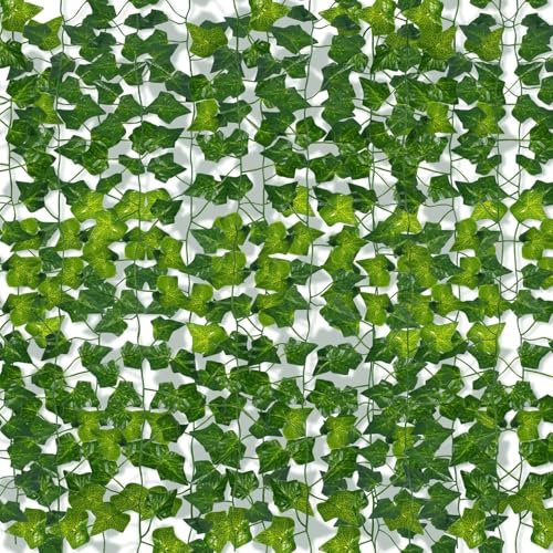 Guirlande de Lierre Artificiel - Pack de 36 Pièces Faux Lierre 2,1m, Lierre Artificiel pour Décoration Chambre, Balcon, Mariage, Jardin, Fêtes, Verdure Réaliste, Plantes Artificielles sans Entretien