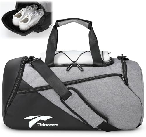 Tolaccea Sporttasche & Reisetasche Klein für Herren und Damen mit Schuhfach & Nassfach - Tasche für Sport, Gym, Fitness, Schwimmen, Sauna- 35L, Handtasche/Umhängetasche