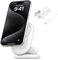 Belkin BoostCharge 2-in-1 Magnetic Foldable Qi2 Charger 15W, MagSafe Compatible Wireless Charger, Fast Charging for iPhone 17, Air, 16, 15, Charging Station with Non-Slip Base, PSU Included - White