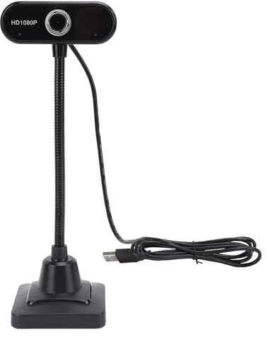 Webcam da Tavolo con Microfono Omnidirezionale, Riduzione del Rumore, Fotocamera Web 1080P, Fotocamera per Computer USB con Ampio Angolo di Visione per PC Laptop Conferenze