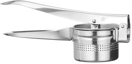 HENDI Potatispress, för grönsaker mossning, avtagbar sil, ergonomiskt handtag, spätzlepress, potatissmasser, spagettiispress, potatismos, 270 x 100 x (H) 95 mm, rostfritt stål