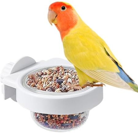 Plato de Alimentos para periquitos, Tazas de Plato de alimentación de Aves, 3.78x2.83x1.65 Pulgadas Accesorios de Jaula de Chinchilla, tazón de alimentación aviaria, Suministros de Alimentos, tazones