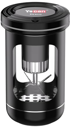 Yocan Draco Elektrische Smart Kräutermühle, 650mAh Akku, Leistungsstarker Motor, Sechsteilige Edelstahlklinge, Zwei Mahlmodi, USB Typ-C, Metallkörper mit Pyrexglas