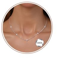 RANKEEF Chaine argent femme avec zircone cubique Collier en argent sterling S925 collier femme argent Collier en argent sterling pour femmes