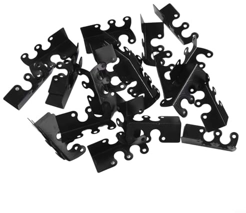 Jotekonoby Vintage Metal Corner Protectors for Baseboards and Skirting Boards, Decorative Iron Board Corner Guards for Furniture and Wall Edge Protection, Stylish(Black 24pcs)