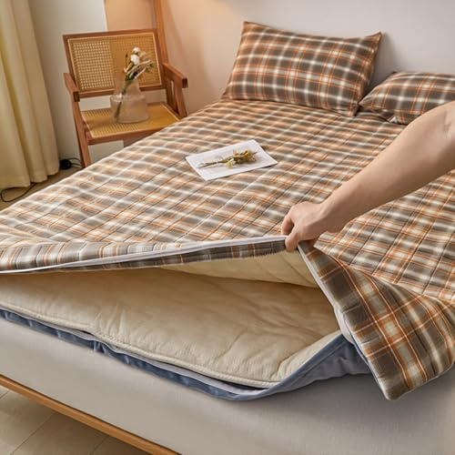 Dubbelsidig futonmadrass 120 x 200 cm – avtagbar och tvättbar golvsovmatta för campingsoffa och lounging – bärbar rullmadrass för individuell användning