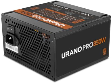NOX XTREME PRODUCTS URANO Pro 850 W 80 PLUS White Bronze – ATX-nätaggregat med tyst 120 mm PWM-fläkt, heltäckande skydd (OVP, UVP, OPP, SCP, OTP), aktiv PFC och platta kablar