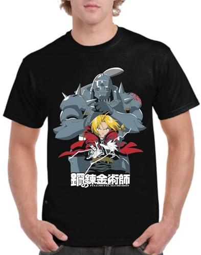 the Fan Tee Camiseta de Adulto de Hombre Dibujos Animados Metal Energía, Alquimia, Acero, Hermandad, Círculos Mágicos, Renacimiento, Fusión 006 M