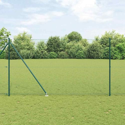 Recinzione a bastoncini, recinzione con palo verde 1,6 x 10 m in acciaio per giardino, recinzione di sicurezza