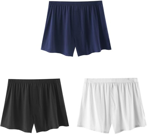 Generico 3PC Pantaloncini da notte da uomo, taglie grandi, da uomo, corti,sottili, il tempo libero, estivi, corti, leggeri, per il sonno, pantaloni da pigiama, taglie forti, estivi, in cotone#4i1